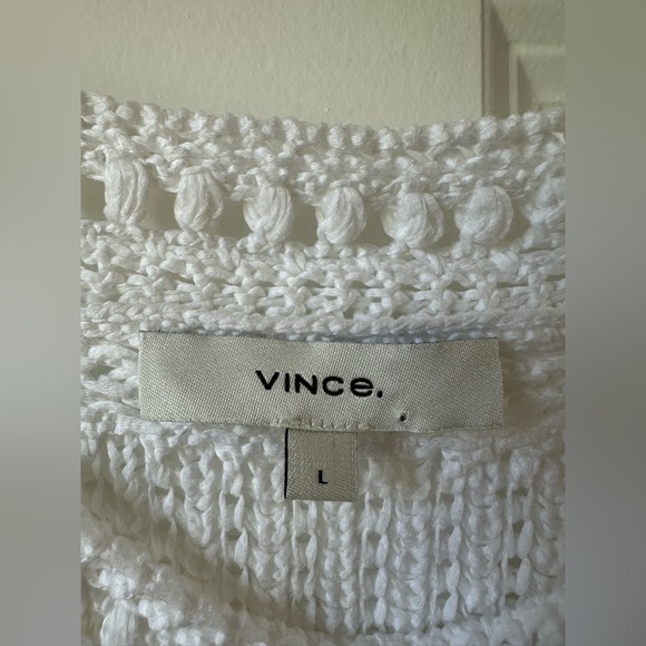 Vince Crochet Tank Top - White - Size Large - Picture 3 of 5